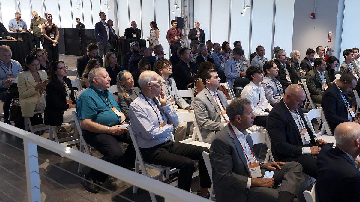Attendees listen as the Bisnow conference on the future of Little Haiti and Little River brought together developers, community leaders, business owners, and policymakers to discuss redevelopment, investment, and preservation in these rapidly changing neighborhoods. Panelists addressed topics including affordable housing, cultural preservation, economic opportunity, and the impact of new projects on longtime residents on Thursday, April 23, 2026, in Miami, Florida. 