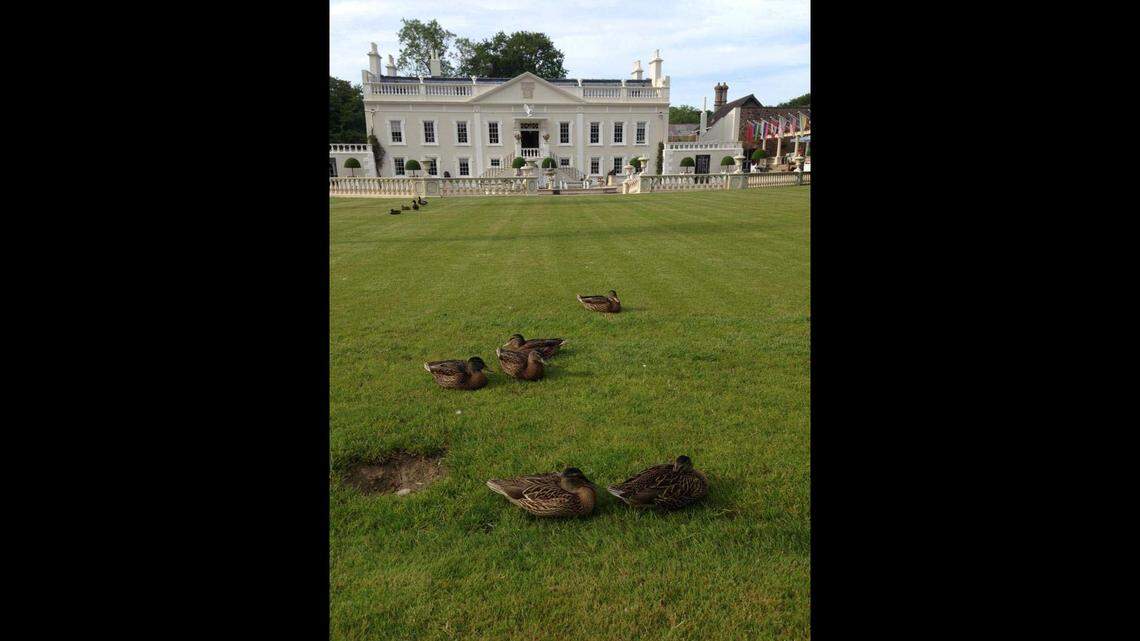 A photograph of St. John’s Manor, the 58-acre estate where the La Hougue records were stockpiled.