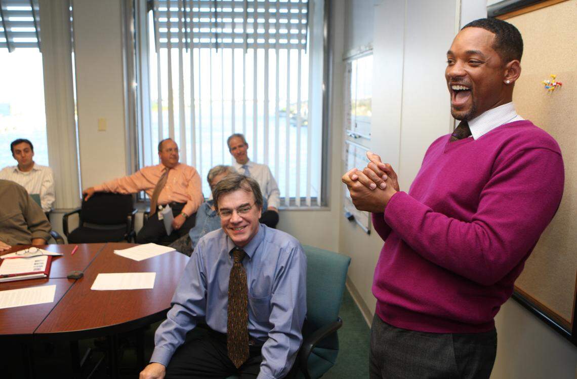 In 2008, actor Will Smith visited a Miami Herald news meeting in a conference room with views overlooking Biscayne Bay.