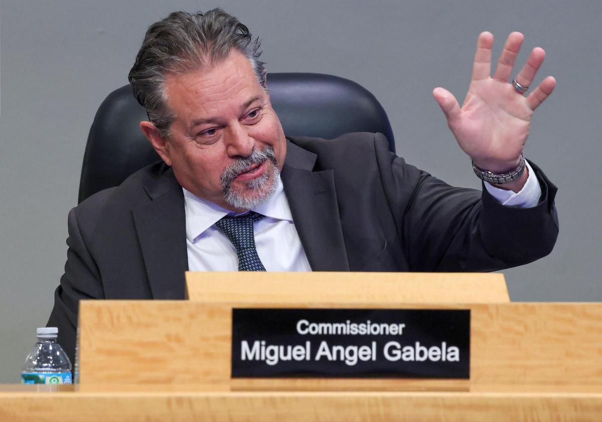 Commissioner Miguel Angel Gabela appears during a City Commission meeting on Thursday, Feb. 13, 2025, in Miami.