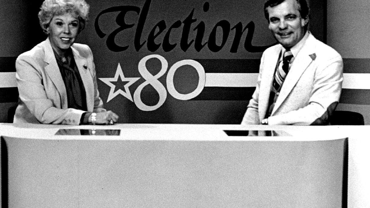 Glenn Rinker and Ann Bishop lead election coverage in 1980 for WPLG-Channel 10.