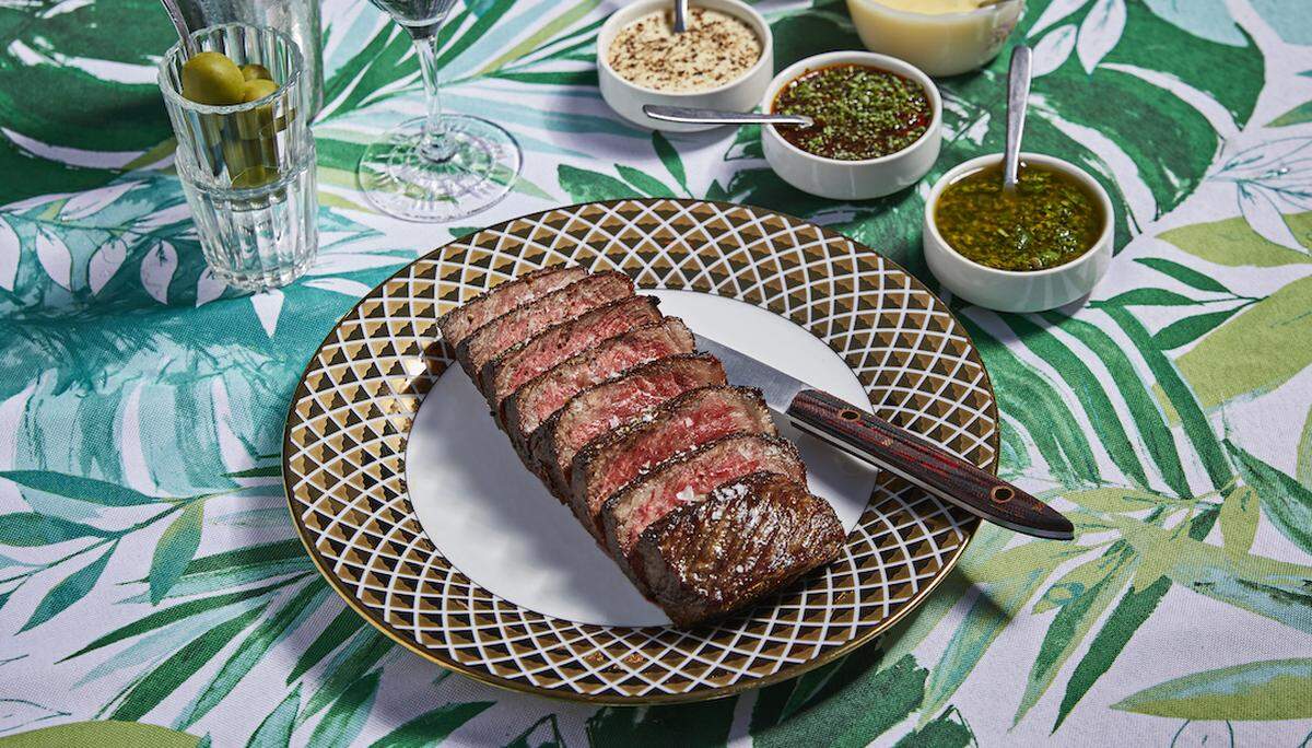 Sunny’s Someday Steakhouse treated itself like an upscale steakhouse, despite being outdoors and seating guest at picnic tables.