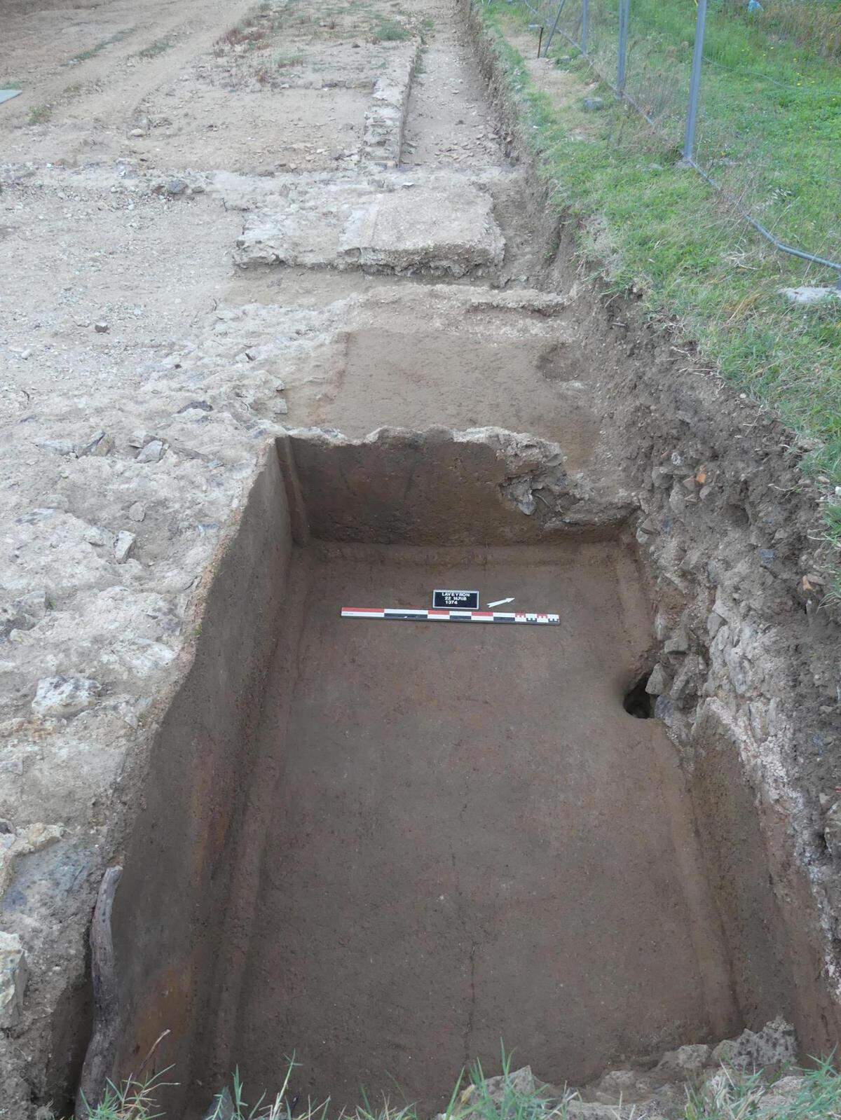 One of the basins next to the raised platform.