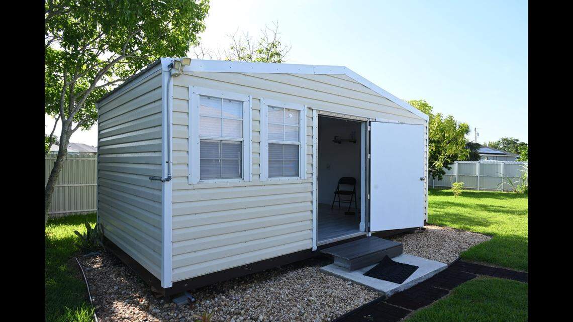This is the backyard shed that doubled as a spa, police say. It was filled with medical equipment, searchers reported.