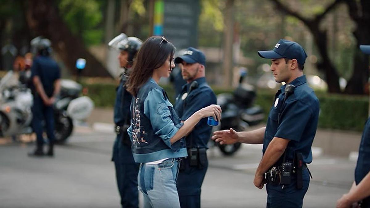 Controversial image from the YouTube video titled, “Pepsi, Live For Now Moments Anthem” starring supermodel Kendall Jenner.