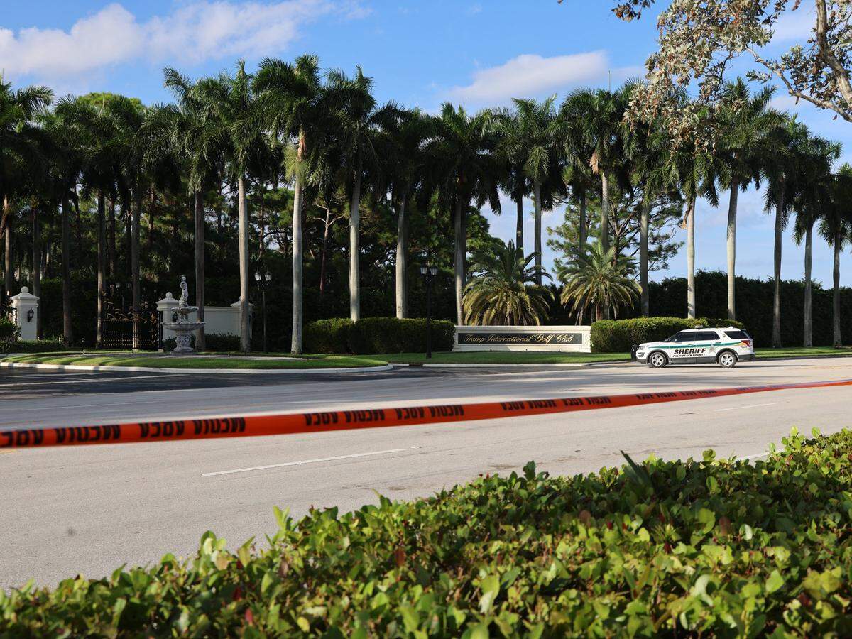 The entrance to Trump International Golf Club in West Palm Beach, Florida, on Sept. 15, 2024, the day the FBI and local police said Donald Trump, while running for president in 2024, survived an attempt on his life. 
