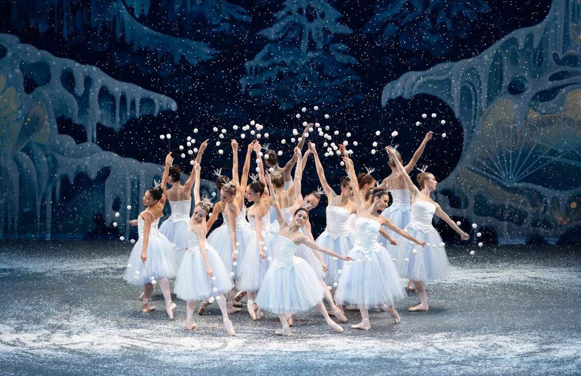 Miami City Ballet dancers in the company’s production of George Balanchine’s “The Nutcracker.” Choreography by George Balanchine.