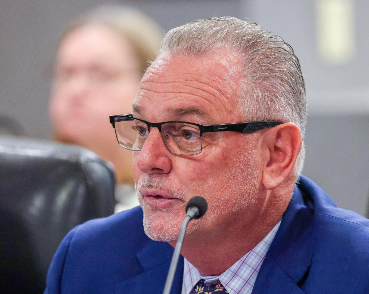 Superintendent Peter B. Licata give his remarks to attendees of the “Redefining Our Schools” workshop at the Kathleen C. Wright Building in Fort Lauderdale.