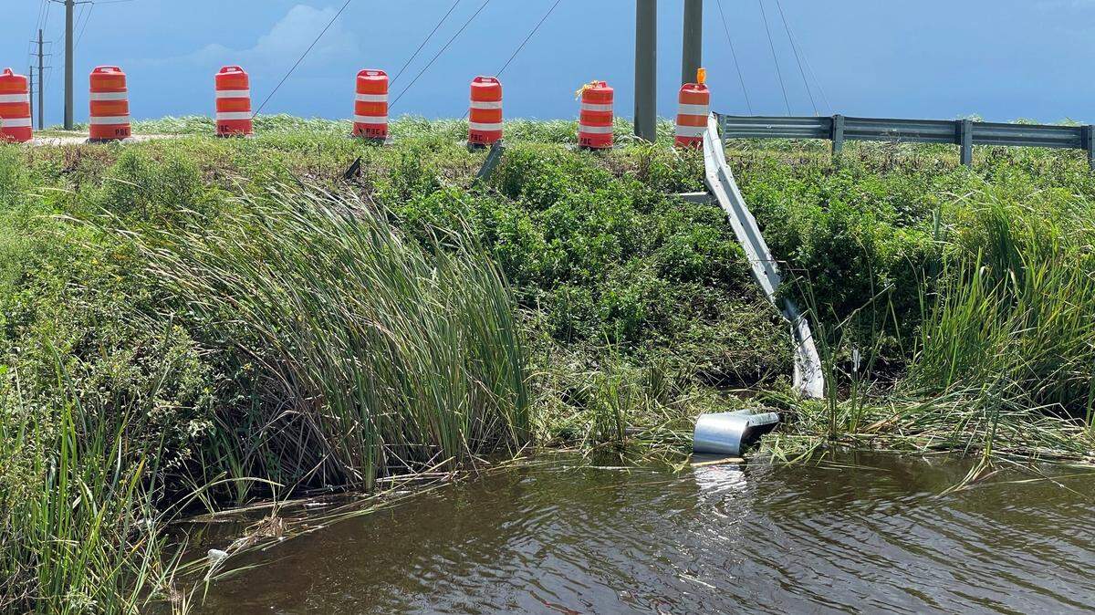 An SUV crash into a canal near Belle Glade, Florida, on Monday, Aug. 5, 2024, killed nine people and injured one. The SUV crashed through a metal guardrail along Hatton Highway near Conners Highway as it plunged into the waters, which were more than 6 feet deep.