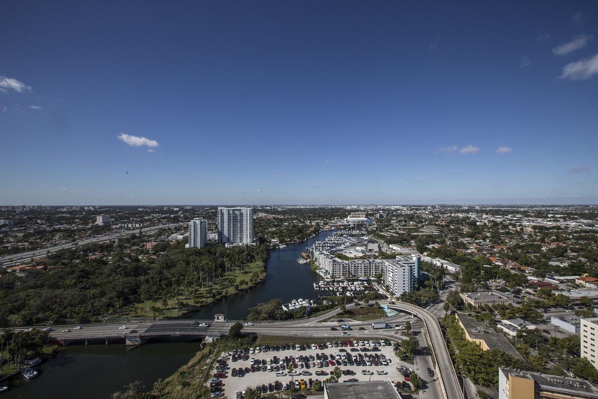 The view to the west from the River Landing construction on Monday January 7, 2019.