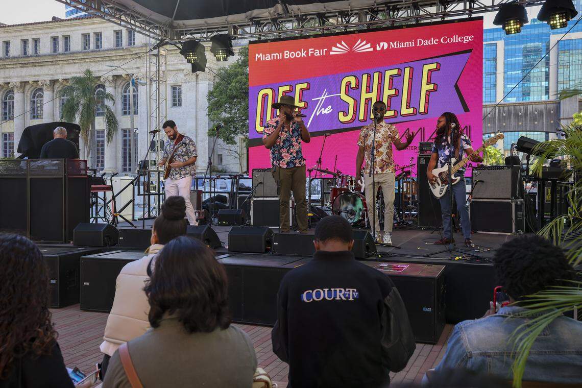 Off The Shelf stage during the 2024 Miami Book Fair at the Wolfson campus.