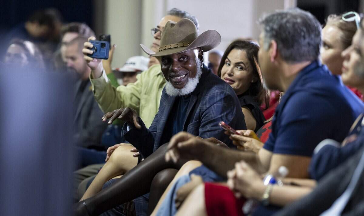 A supporter reacts while attending a Byron Donalds campaign rally at the Hialeah Park Casino on Thursday, Oct. 29, 2026, in Hialeah, Fla.