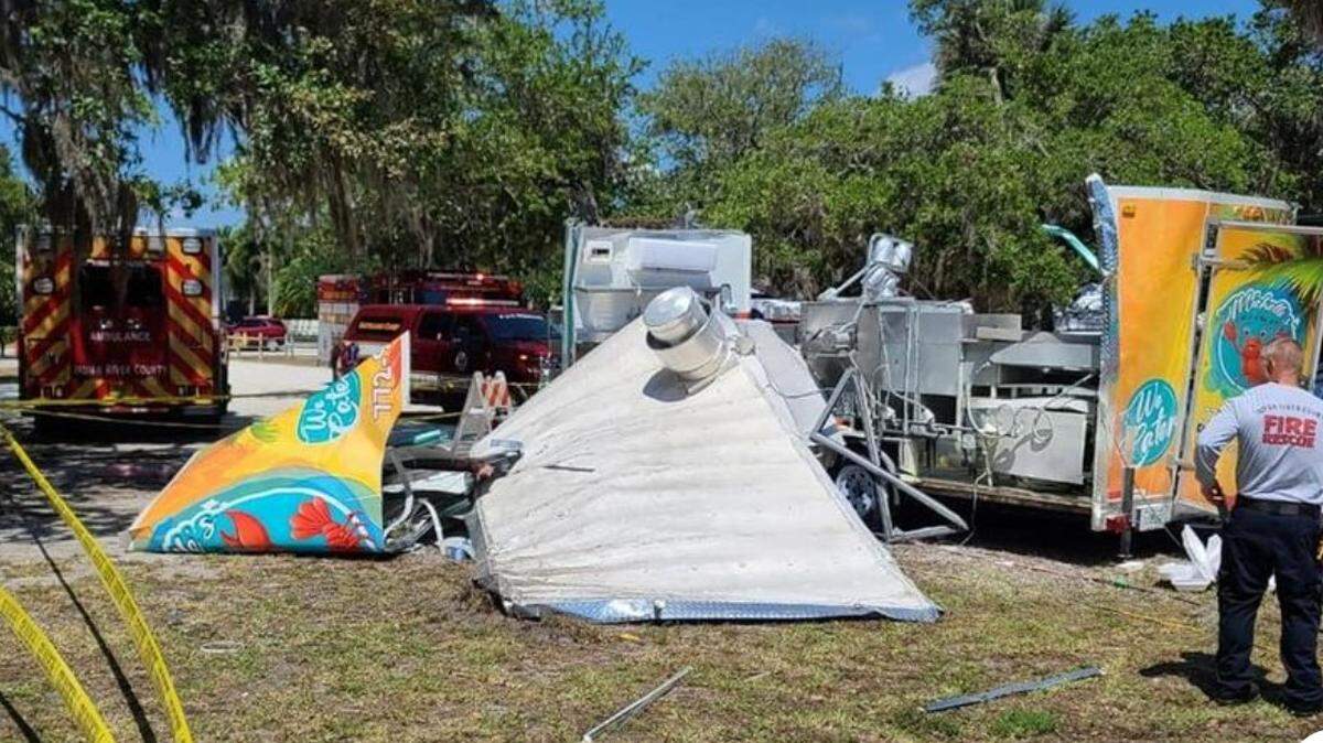 Scene after a food truck exploded at Vero Beach Seafood Festival