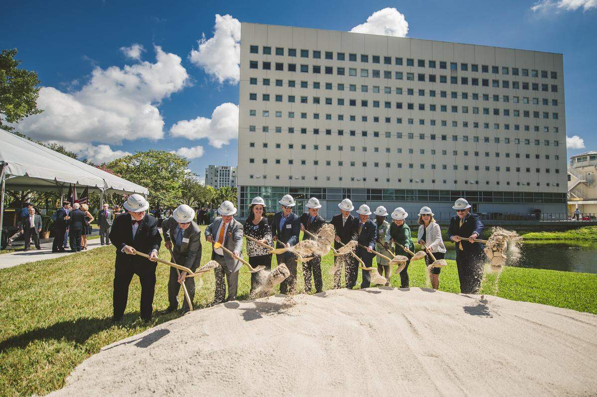The Green Family Foundation and Florida International University break ground on the second phase of the Steven J. Green School of International & Public Affairs building at the school’s south campus.