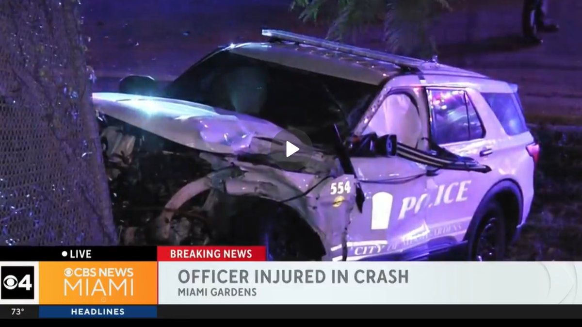 A crash involving a Miami Gardens police officer sent several to the hospital during the early morning hours of Tuesday, Dec. 5, 2023.
