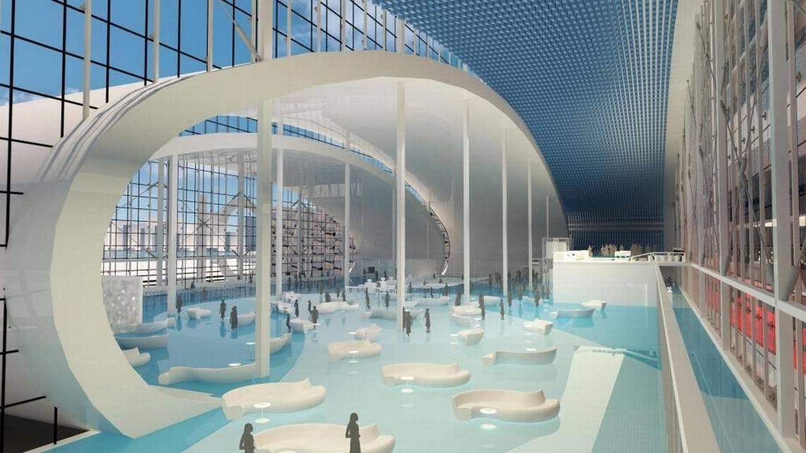 Interior rendering of Norwegian Cruise Line Holdings’ new terminal at PortMiami.