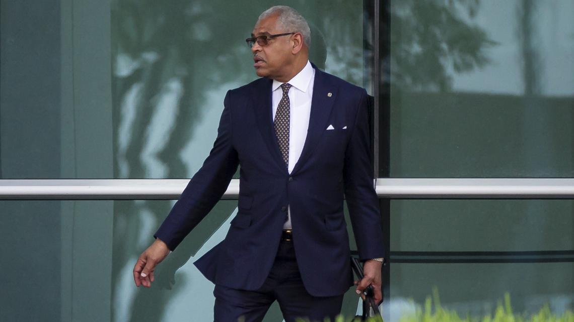 Donald Arnold, CEO for Carnival Corporation, leaves the U.S. Federal Courthouse in Miami on June 3, 2019, after pleading guilty on behalf of the cruise ship company to probation violations on environmental charges.