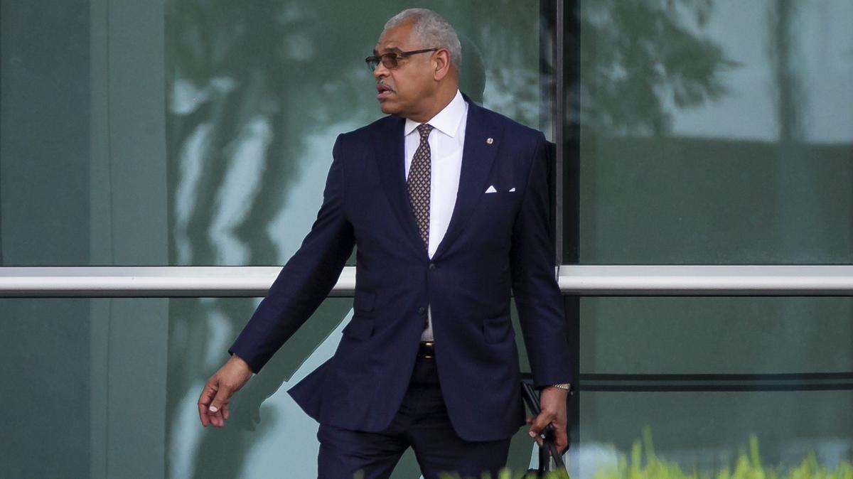 Donald Arnold, CEO for Carnival Corporation, leaves the U.S. Federal Courthouse in Miami on June 3, 2019, after pleading guilty on behalf of the cruise ship company to probation violations on environmental charges.