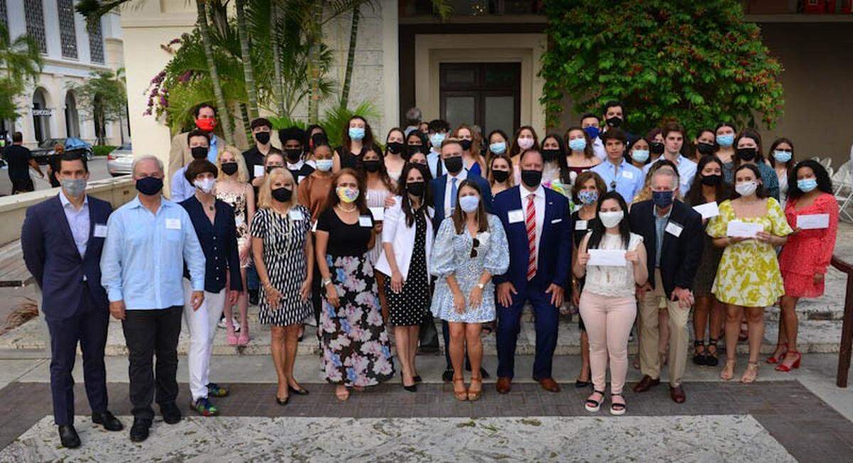 Students, donors, and dignitaries celebrate at the annual Scholarship Reception hosted by the Coral Gables Community Foundation and the City of Coral Gables at the Coral Gables Museum.
