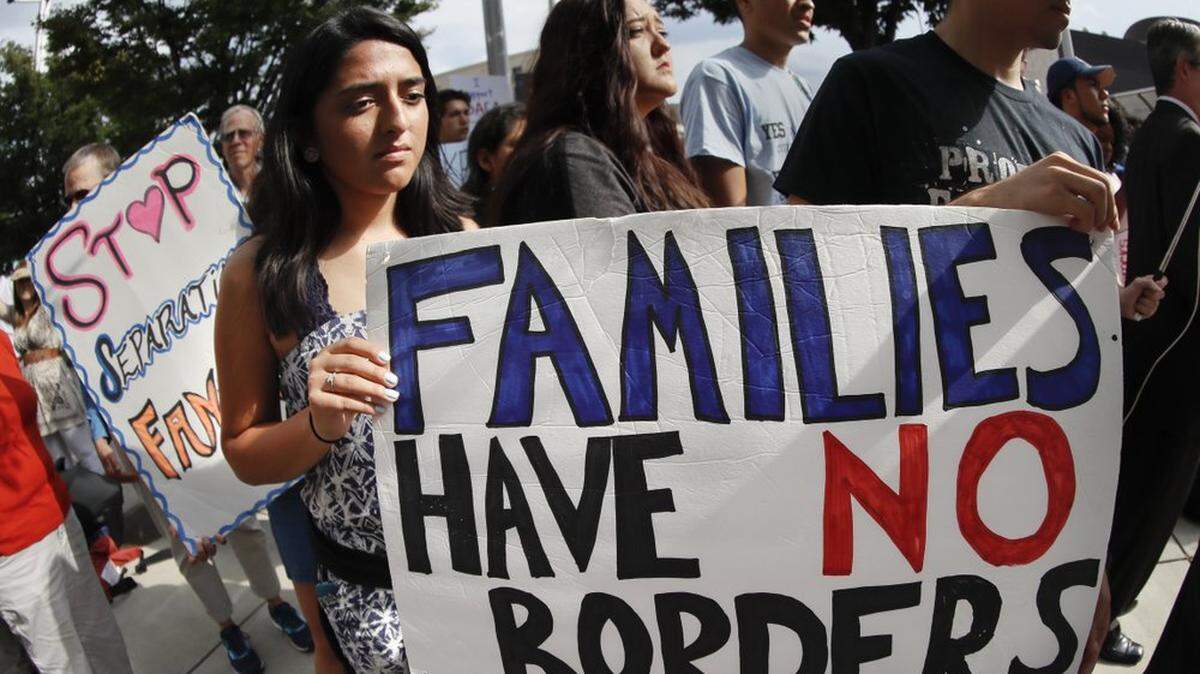 Protestors rally in support of the Deferred Action for Childhood in Cincinnati in 2017.