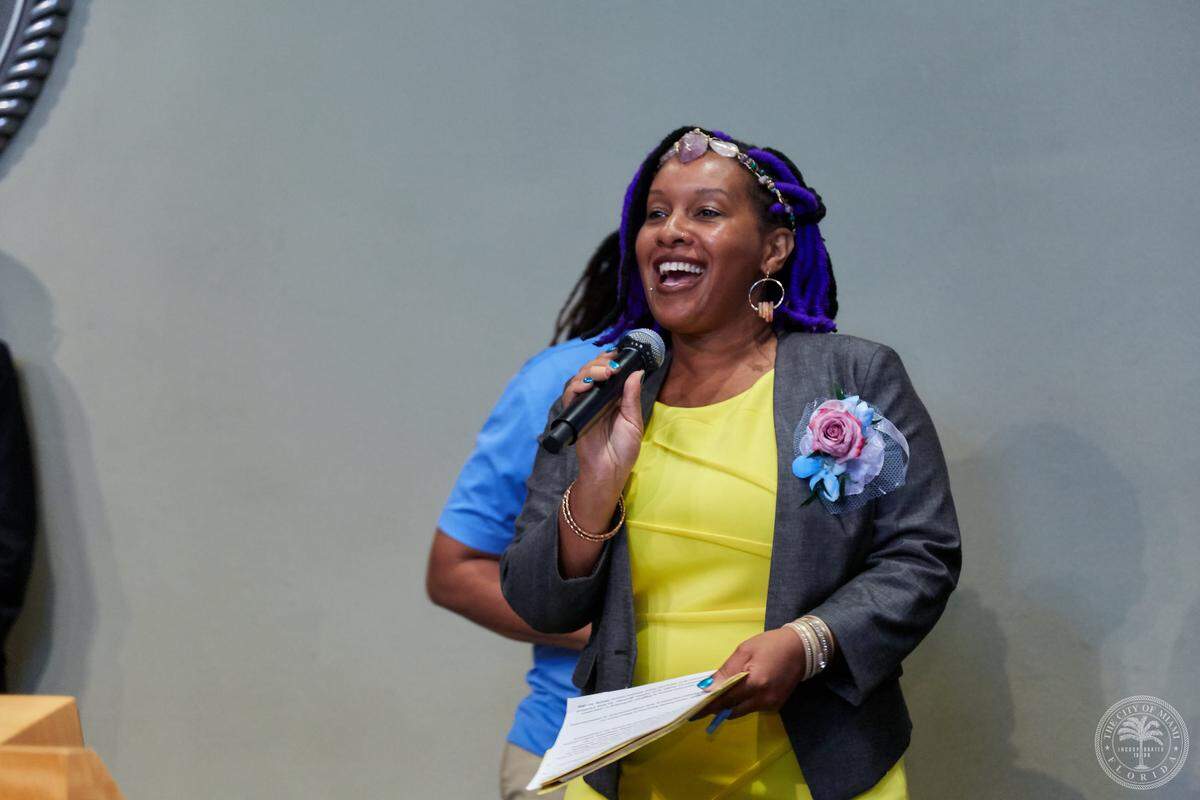 Community midwife and organizer Jamarah&nbsp;Amani&nbsp;was presented with the Trailblazer Award from City of Miami Commission on the Status of Women.