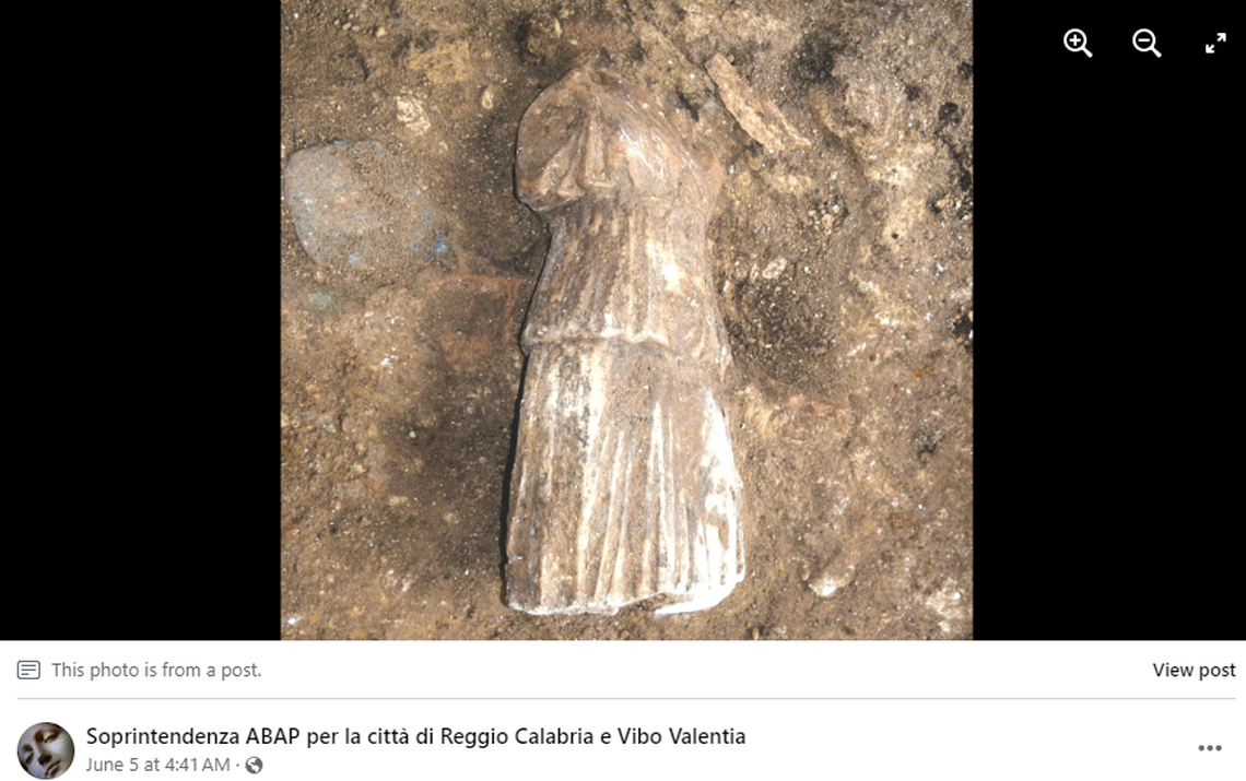 A marble statue of Artemis was also discovered in one of the chambers.