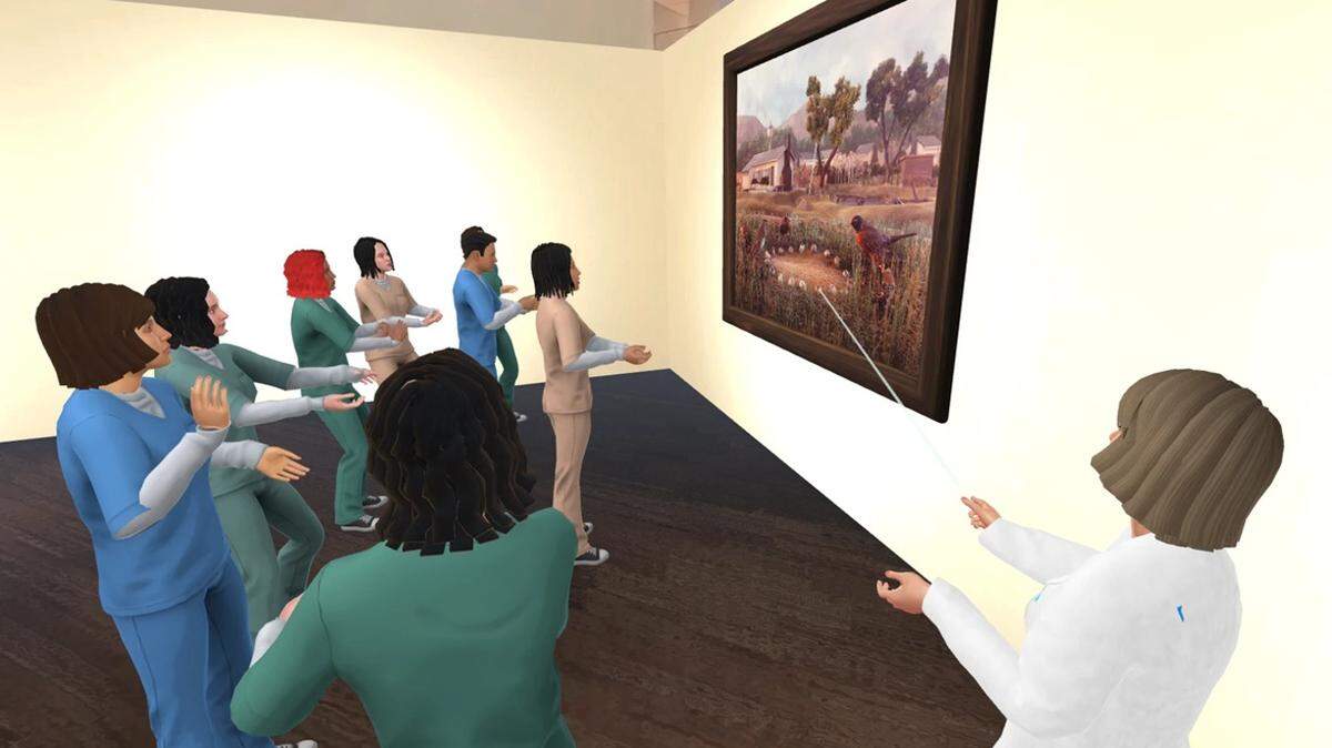 An image from a virtual-reality session with eight health-profession students at the University of Miami conducted as part of a recent study called VITaLs in April 2026 in collaboration with MediaCombo.