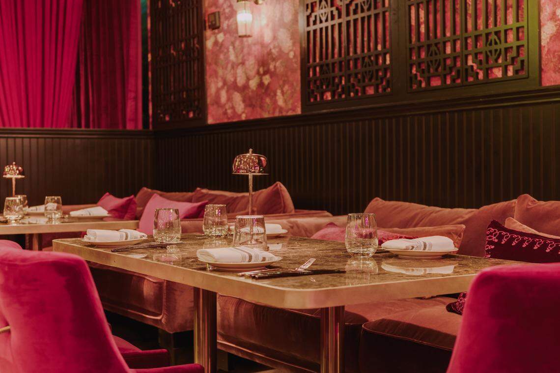 One of the tables at Salty Flame.