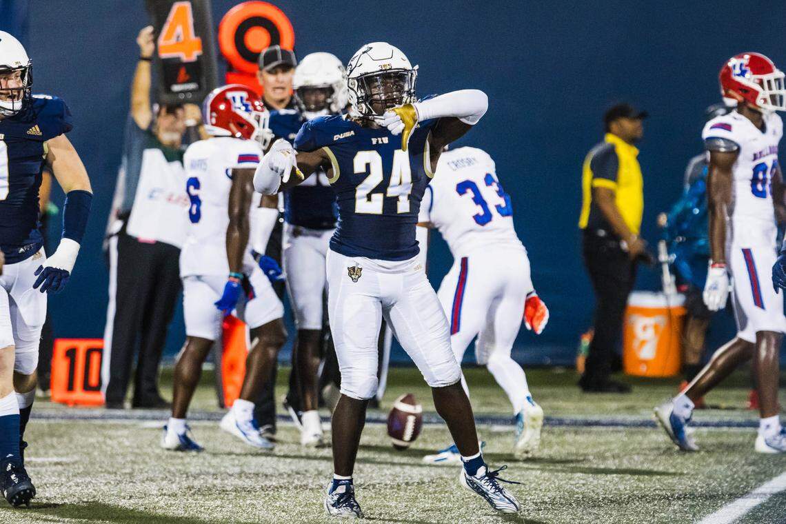 FIU defensive back D’Verick Daniel - seen here in a game earlier this season against Louisiana Tech.