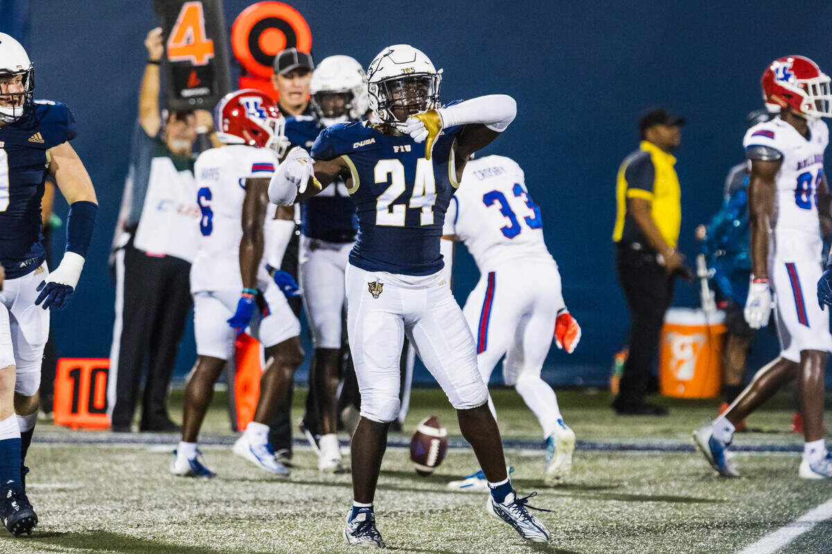 FIU defensive back D’Verick Daniel - seen here in a game earlier this season against Louisiana Tech.
