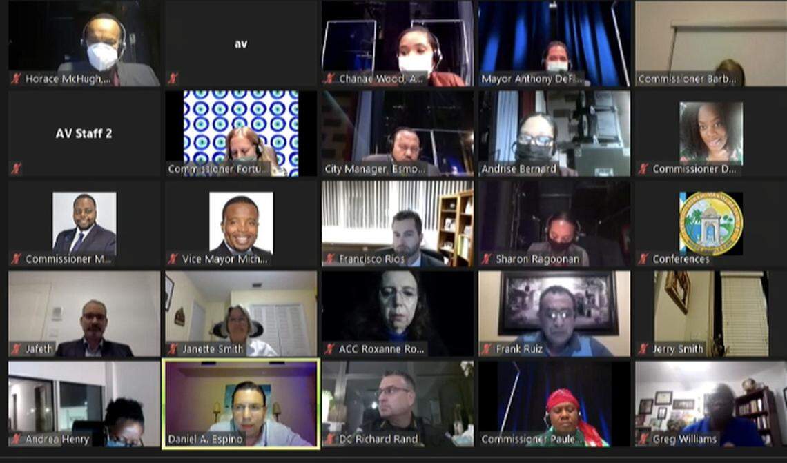 The North Miami Beach City Commission meets on Jan. 28, 2021.