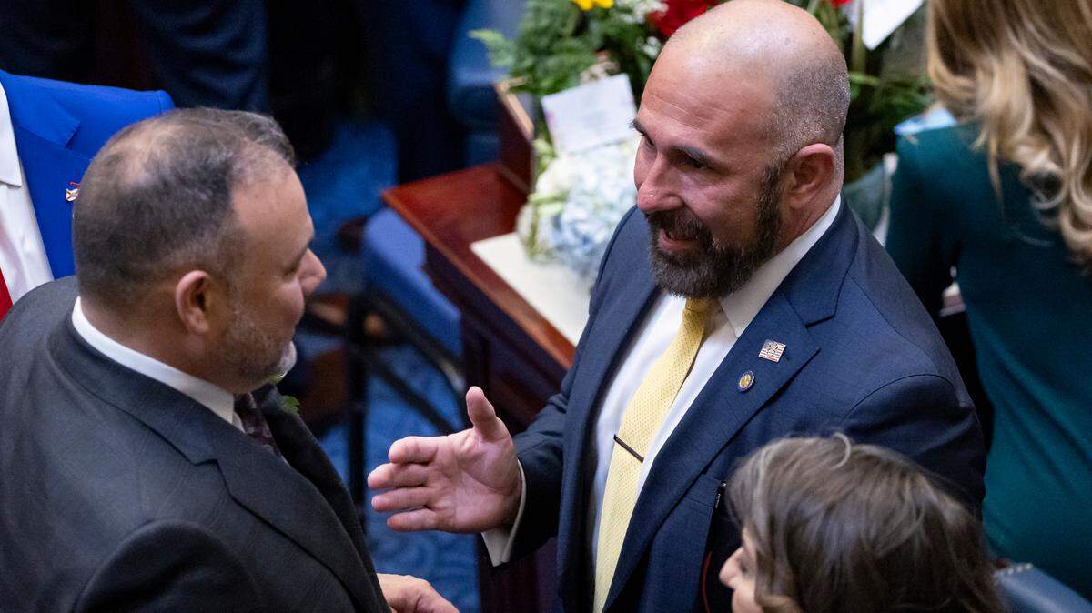 Sen. Jay Collins, R-Tampa, attends the first day of the legislative session at the Florida State Capitol on Tuesday, March 4, 2025, in Tallahassee, Fla.