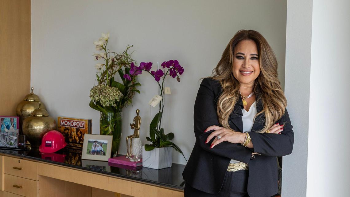 ‘I hope to always be the Queen of the Miami River, because the Miami River is near and dear to my heart,’ says Lissette Calderon, CEO of Neology Life Development Group. ‘Our projects are just not on the river anymore. We’ve expanded.’ Calderon poses in her new Coconut Grove office on Oct. 20, 2023.