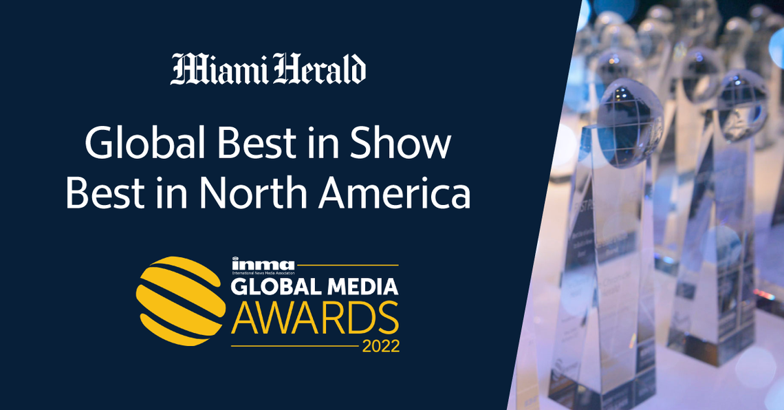 Miami Herald’s Surfside investigation, ‘House of Cards,’ wins three prestigious media awards from the International News Media Association, including Global Best in Show, on June 9, 2022.