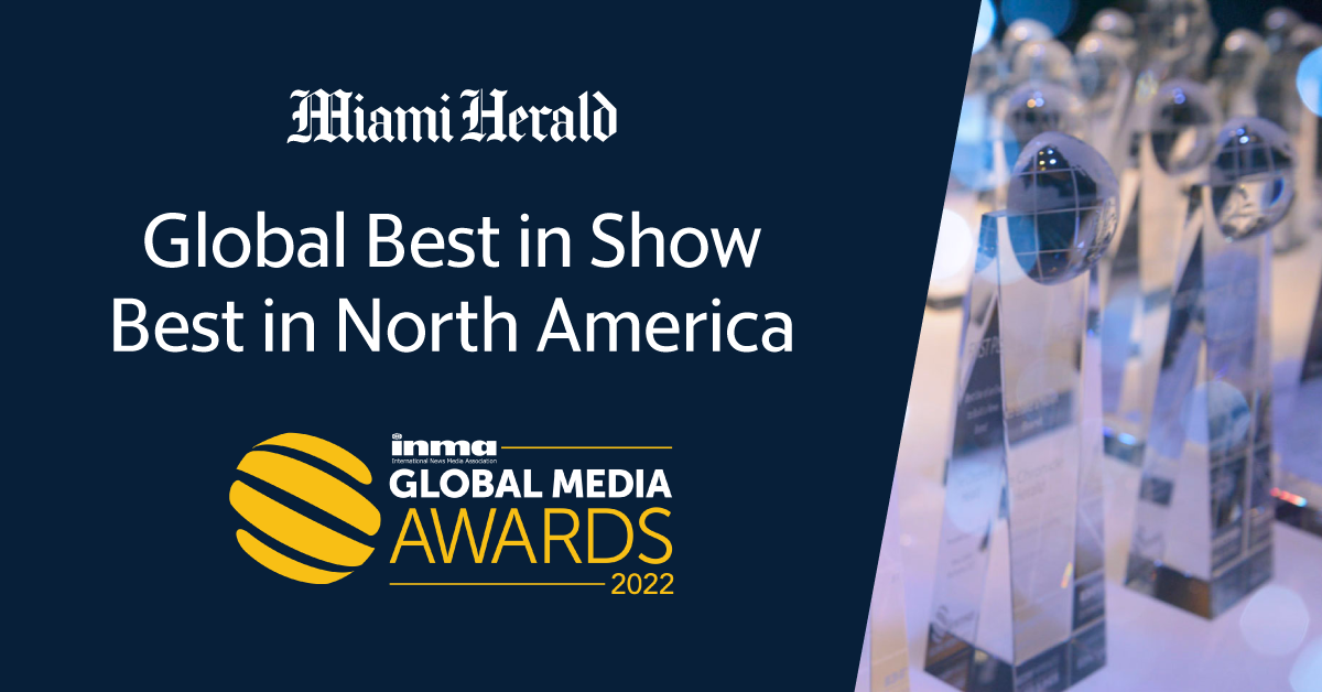 Miami Herald’s Surfside investigation, ‘House of Cards,’ wins three prestigious media awards from the International News Media Association, including Global Best in Show, on June 9, 2022.