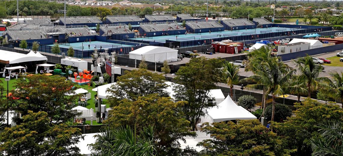 Practice courts at Hard Rock Stadium at the 2019 Miami Open in Miami Gardens, Florida, Monday, March, 18, 2019.