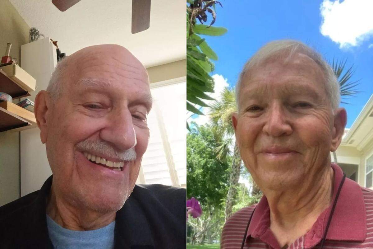 Robert Lyle, left, met his friend Jim in an online support group for people who have loved ones with dementia.