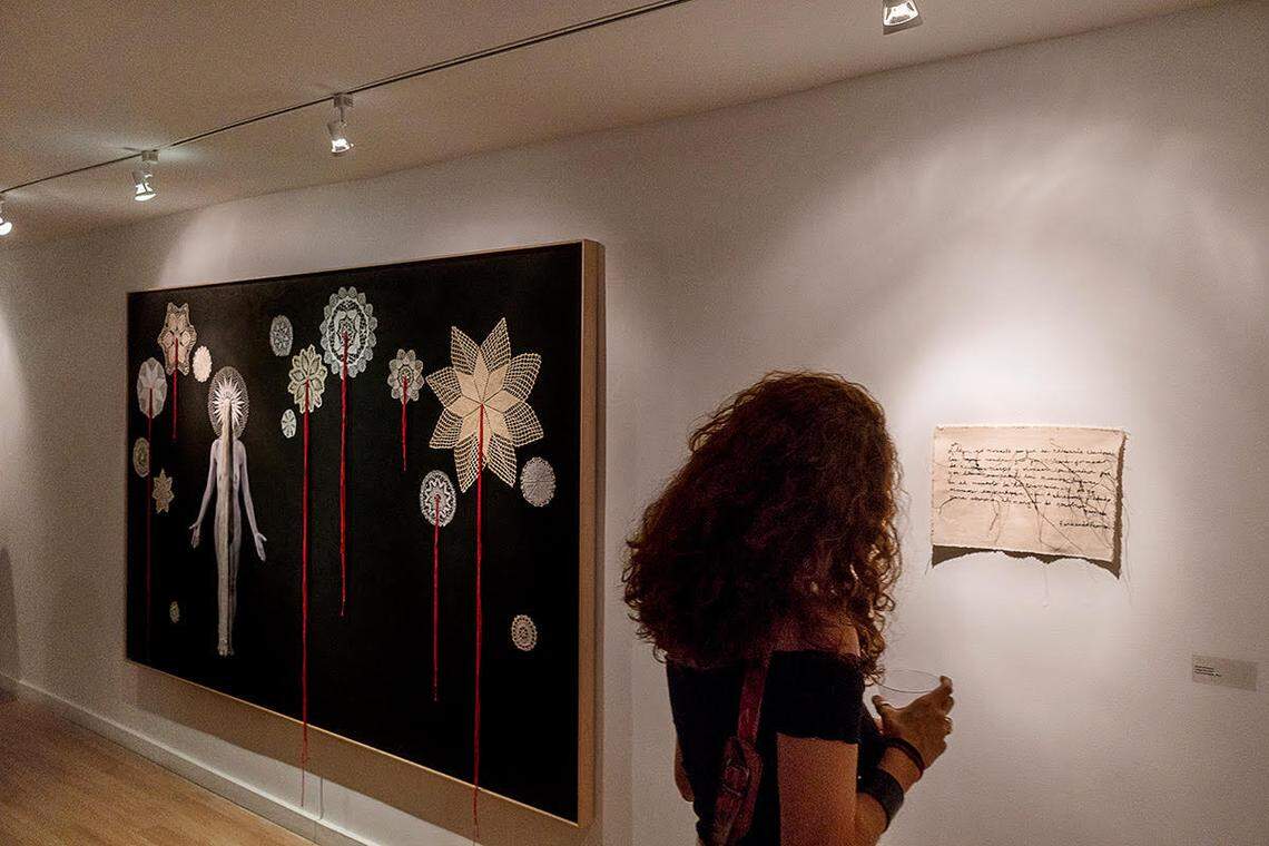 Work by Miami-based Marina Font at “Women Weavers: The Warp of Memory” show at Aluna Art Foundation through Nov. 15, 2018.