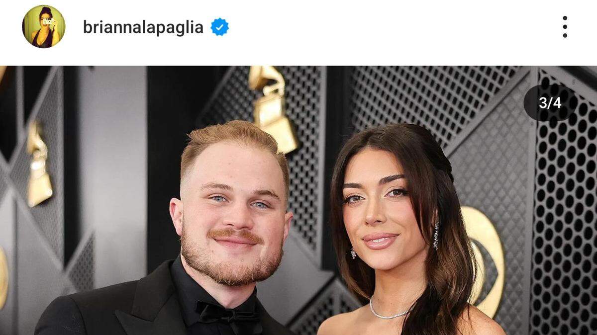 brianna lapaglia and zach bryan grammys