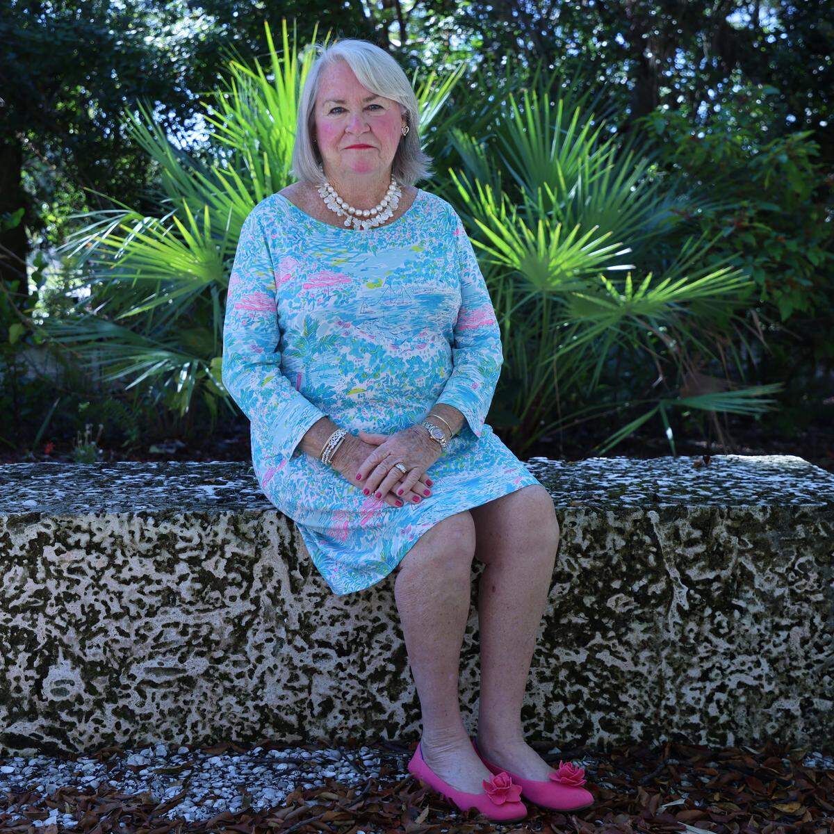 Sitting in the “Ceremonial Circle,” Theodora Long reflects on the hard work and dedication to the nonprofit, which is now being asked to cease operations at Croydon Park on Monday, November 17, 2025, in Key Biscayne, Florida. 