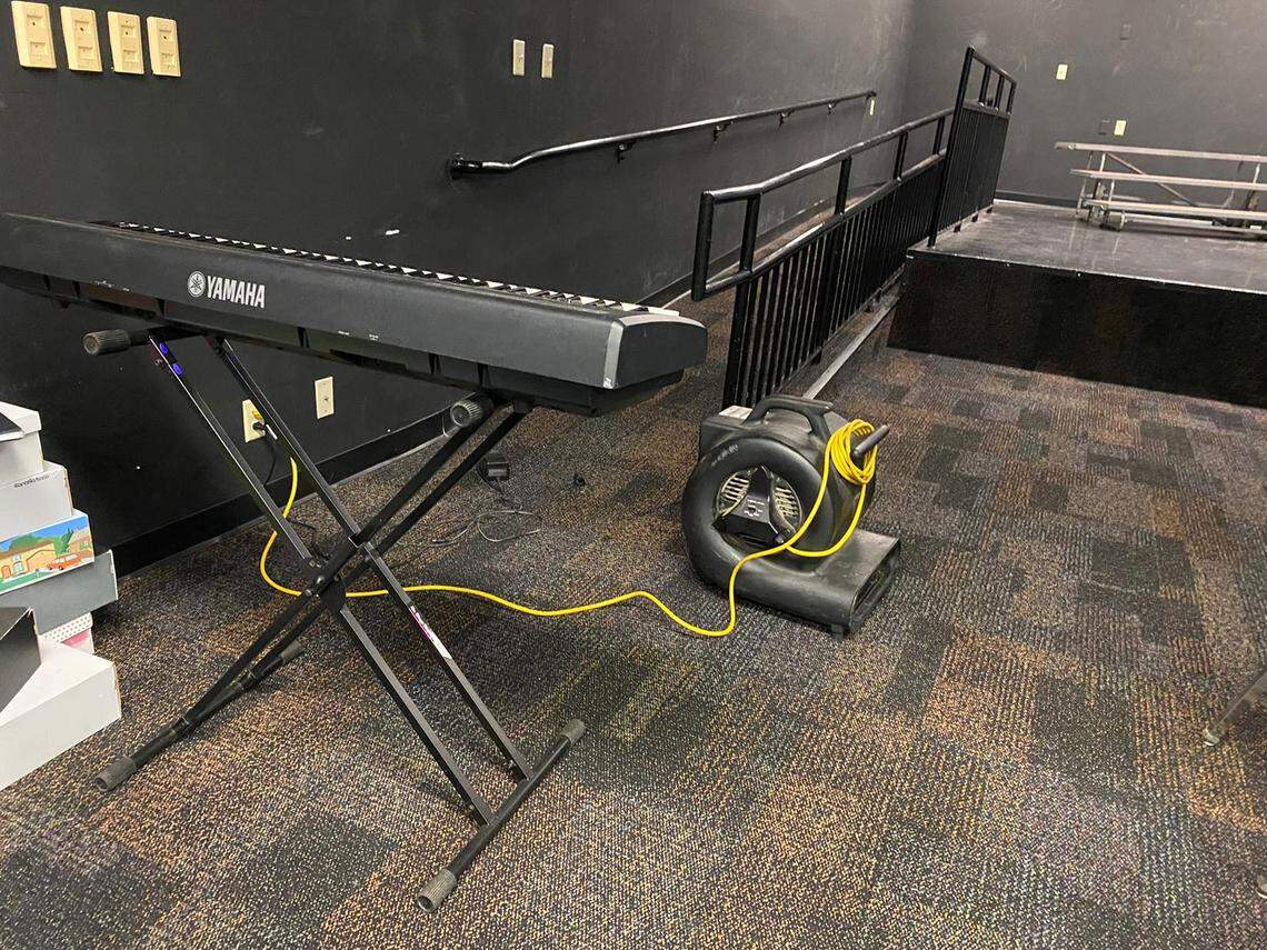 Damage left behind at Parkway Middle School in Fort Lauderdale following historical rainfall on the week of April 12, 2023.