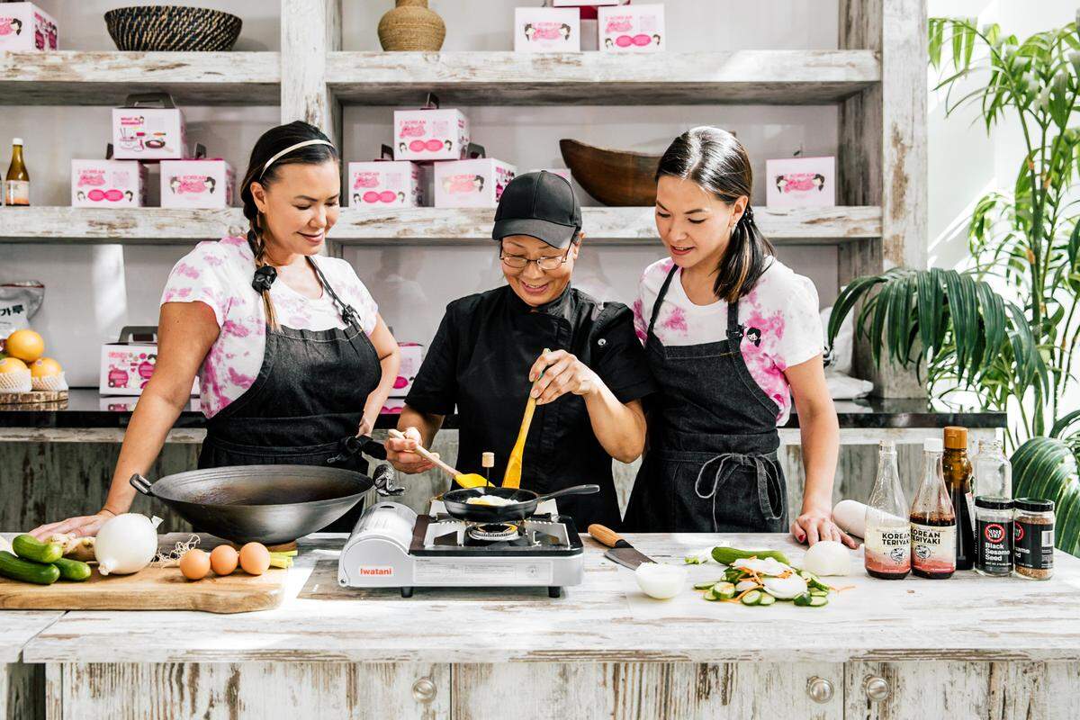 Jennifer Kaminski, Chom “Sunny” Kaminski and Michele Kaminski of 2 Korean Girls takeout and delivery in Coconut Grove.