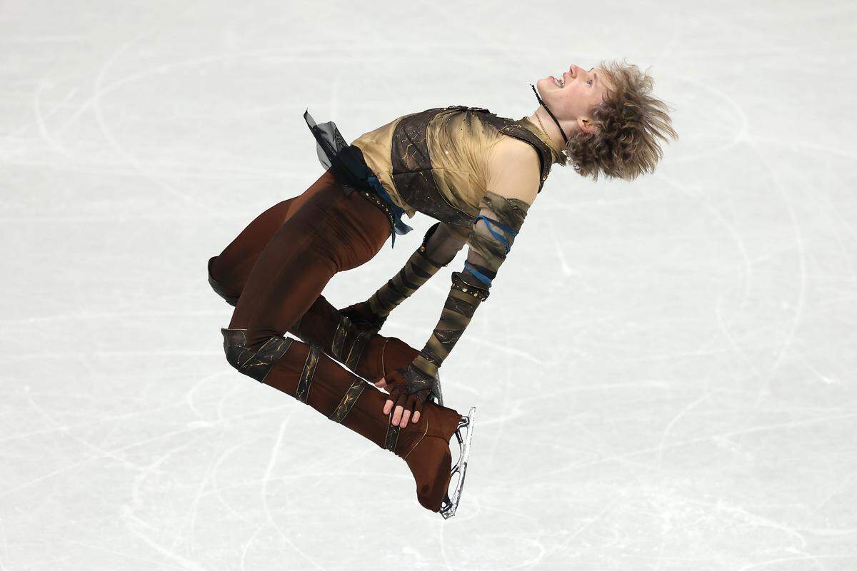 MILAN, ITALY - FEBRUARY 10: Ilia Malinin of Team United States competes in Men's Single Skating - Short Program on day four of the Milano Cortina 2026 Winter Olympic games at Milano Ice Skating Arena on February 10, 2026 in Milan, Italy. (Photo by Elsa/Getty Images)