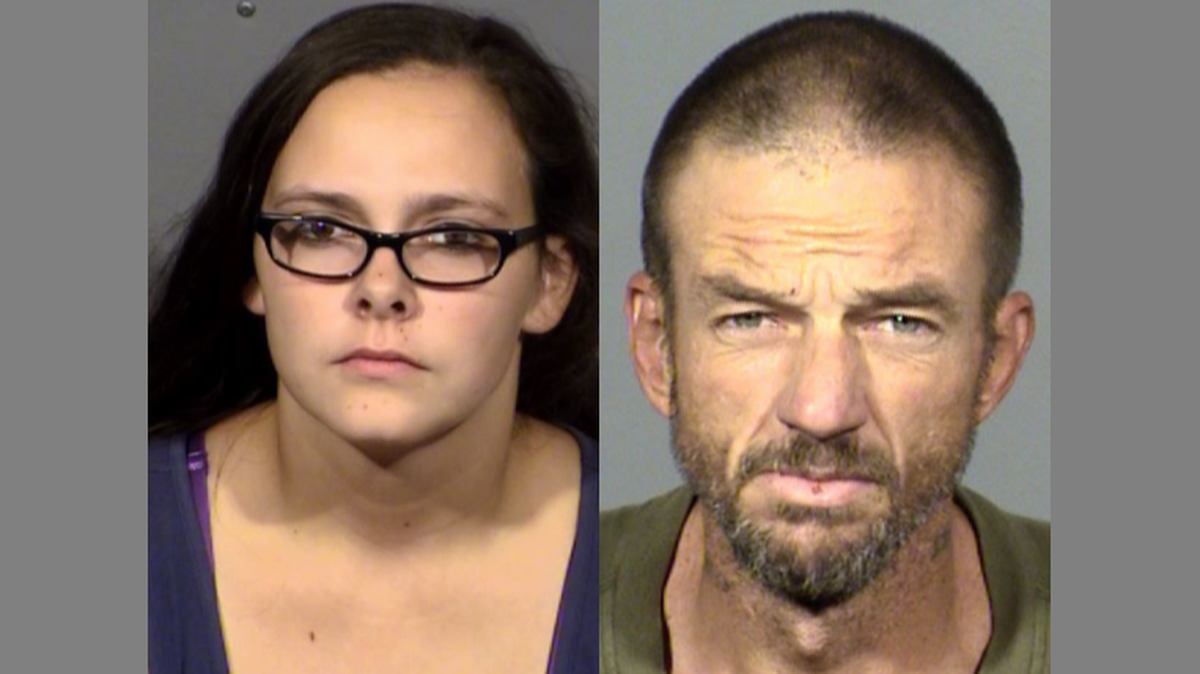 Police in Las Vegas, Nevada, say Joshua Oxford, right, and Cassie Smith, left, are charged with first-degree murder after they doused 3-year-old Daniel Theriot, who was Smith’s biological son, in hot water and he died.