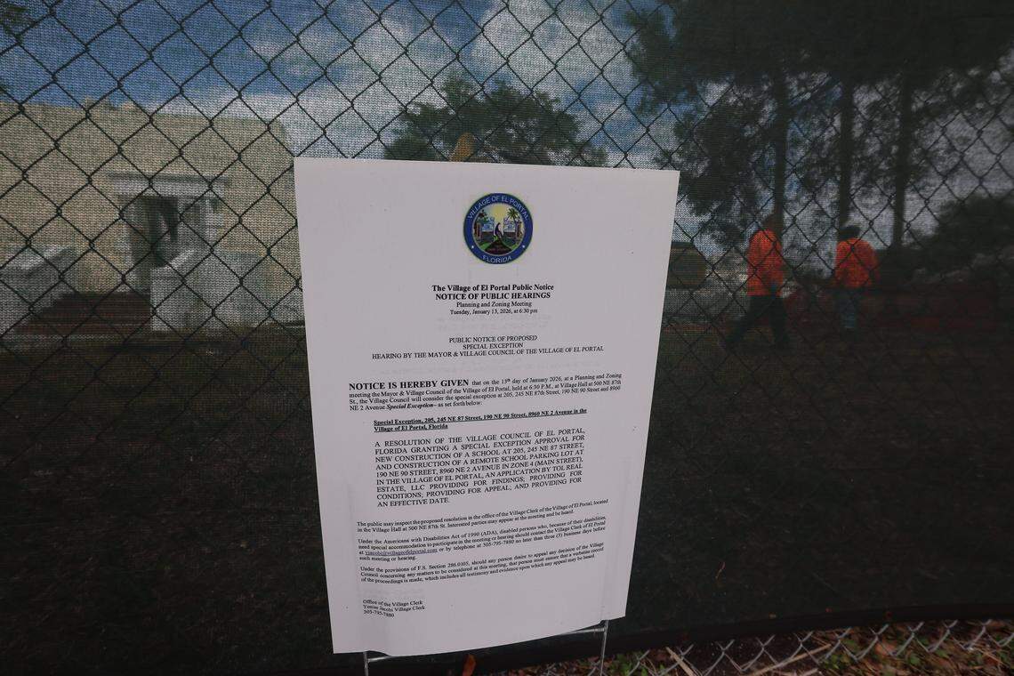 A public notice is displayed at the demolition site of the former Rader Memorial United Methodist Church.