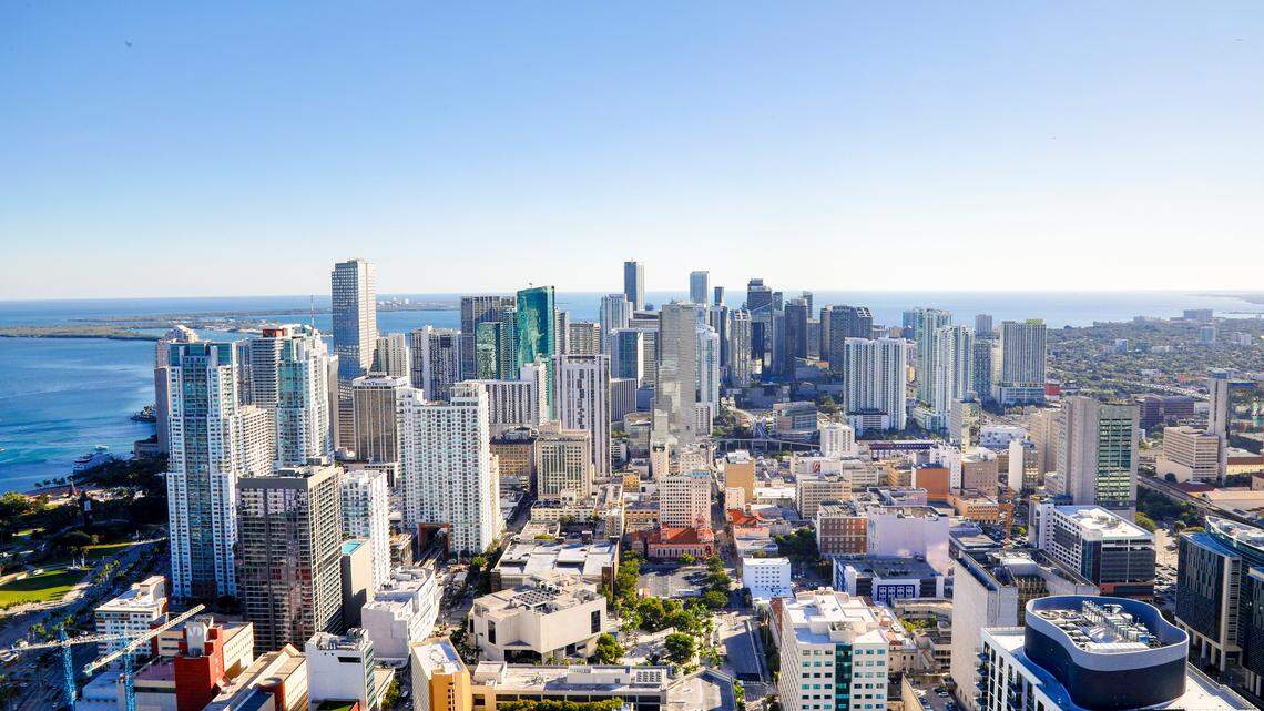 The view of Miami facing south from the skydeck of the Paramount Miami WorldCenter in Miami, Florida on Tuesday, December 3, 2019. WorldCenter’s opening was among the landmark business stories of 2019.