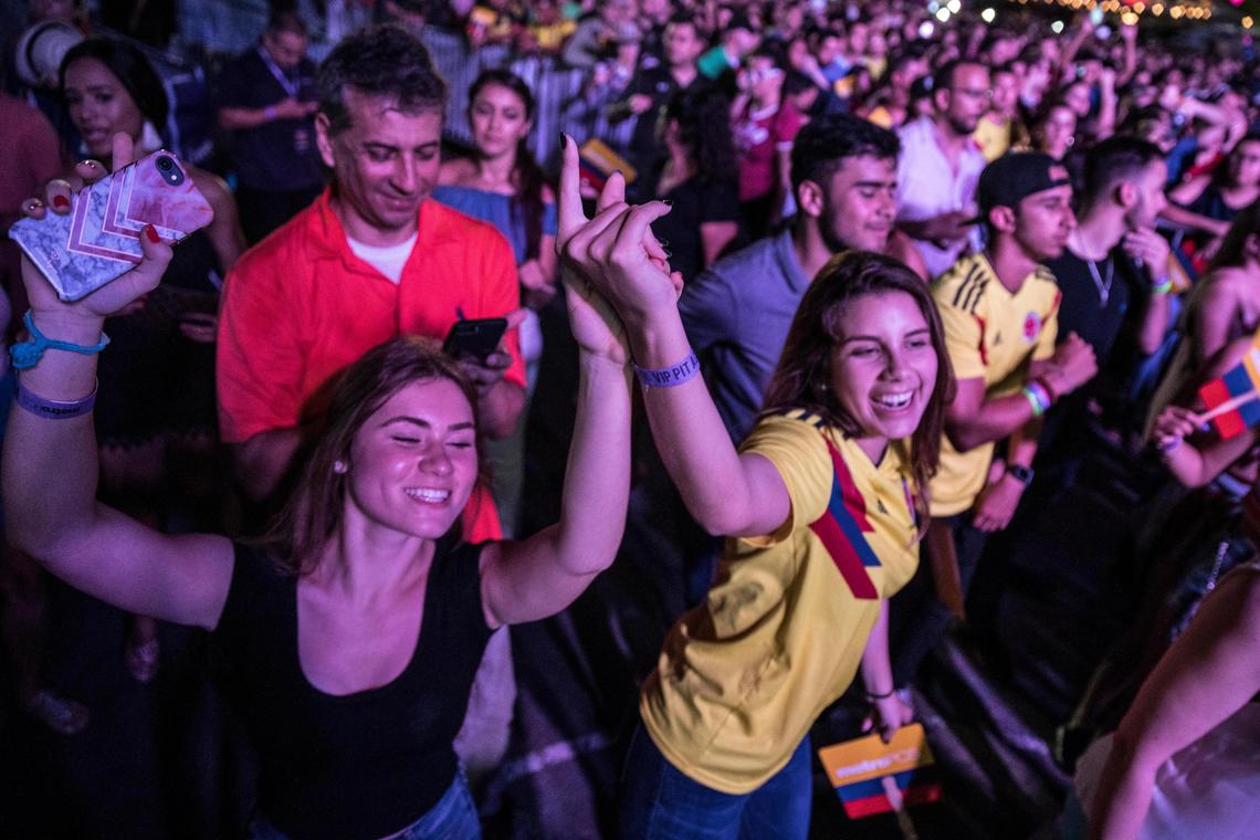 Revelers gathered at Wynwood Marketplace for MegaRumba, a music festival said to be the largest Latin American celebration in Miami.