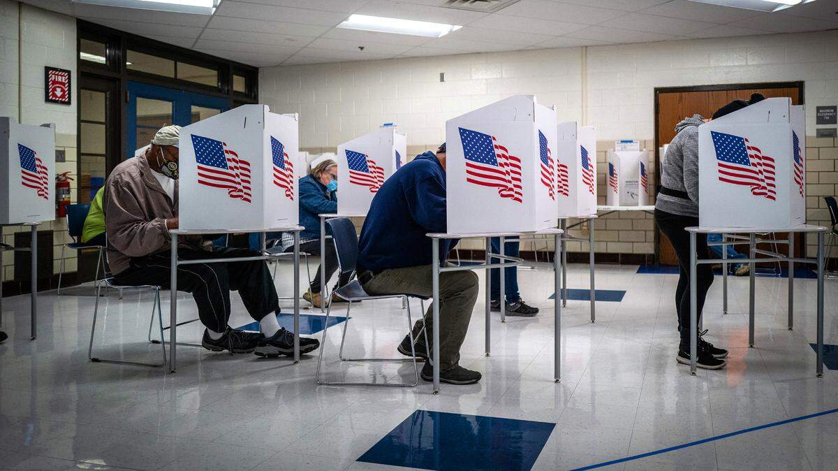 Voters cast their ballots during the 2020 election. (Phil Roeder via Wikimedia Commons)