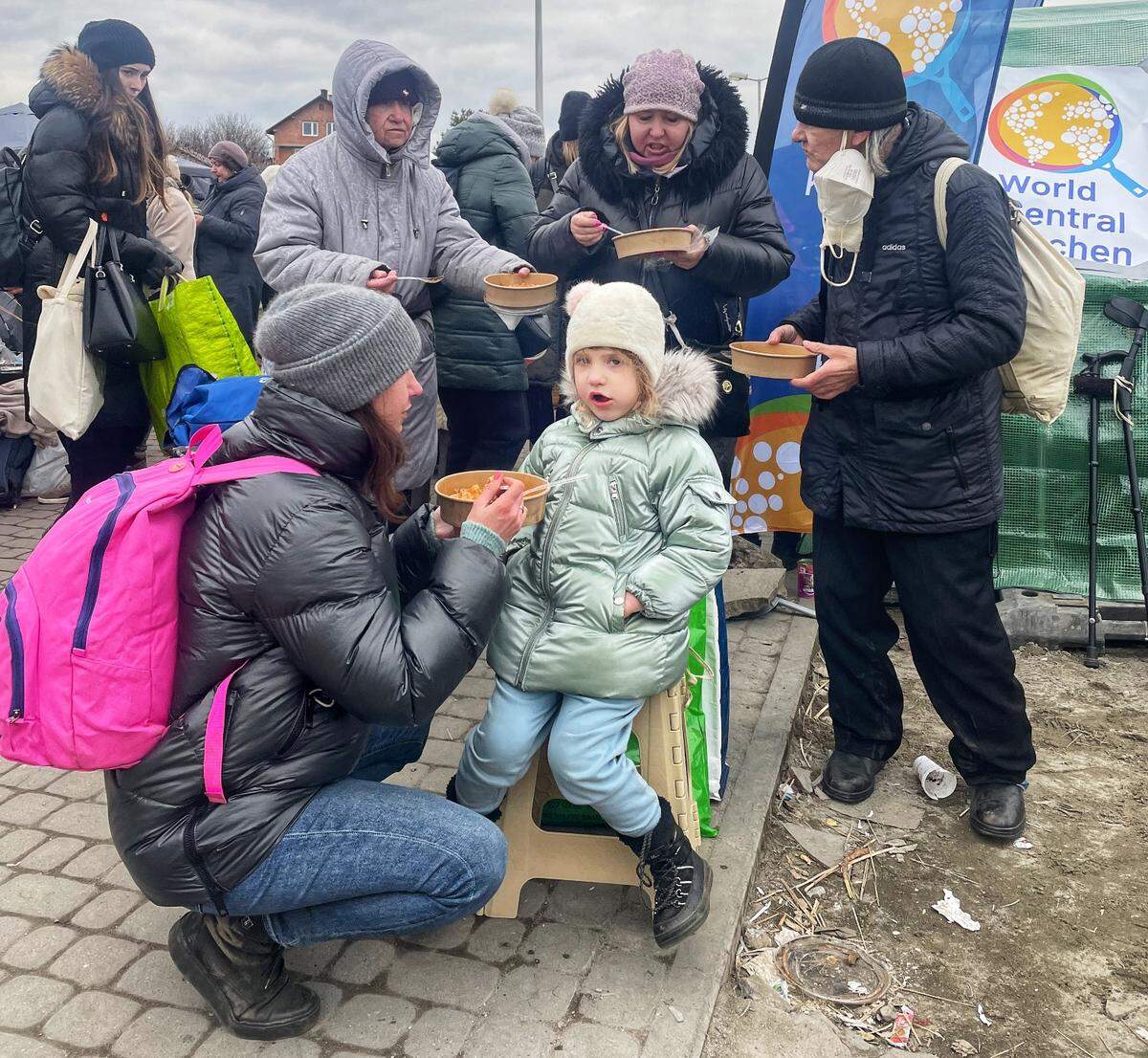 World Central Kitchen is cooking more than 12,000 meals a day for Ukrainian families in Poland who fled the Russian invasion.