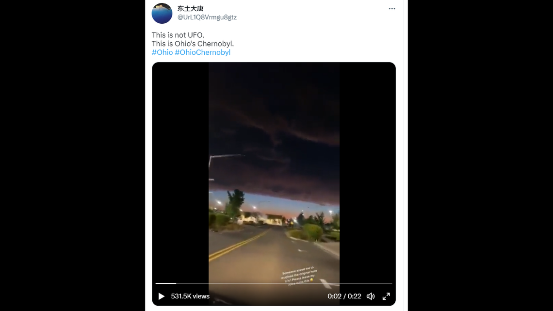 A social media claim about the Ohio train derailment.